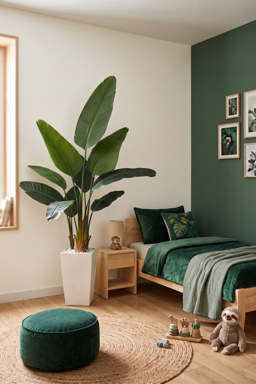 Birds of Paradise F: with Tall White Planter
