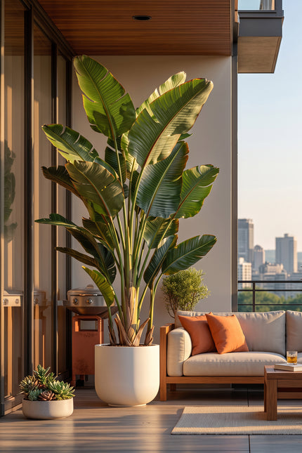Birds of Paradise N: 3D-Printed Artificial Birds of Paradise with White Planter