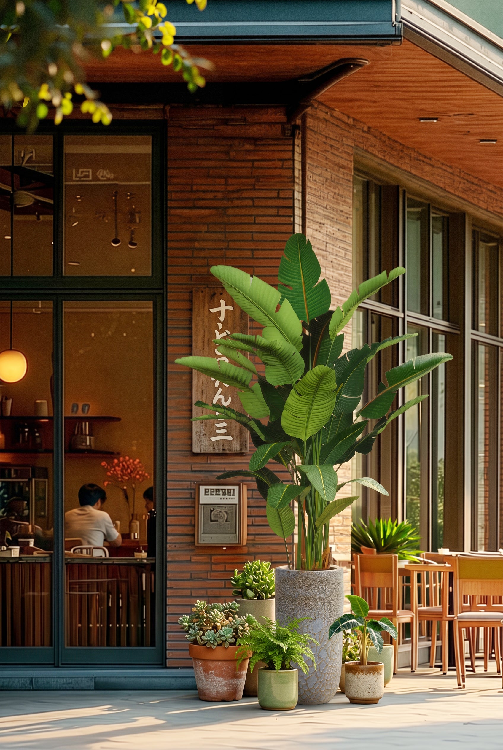 Birds of Paradise M: 3D-Printed Artificial Traveller’s Palm with Textured Tall Planter