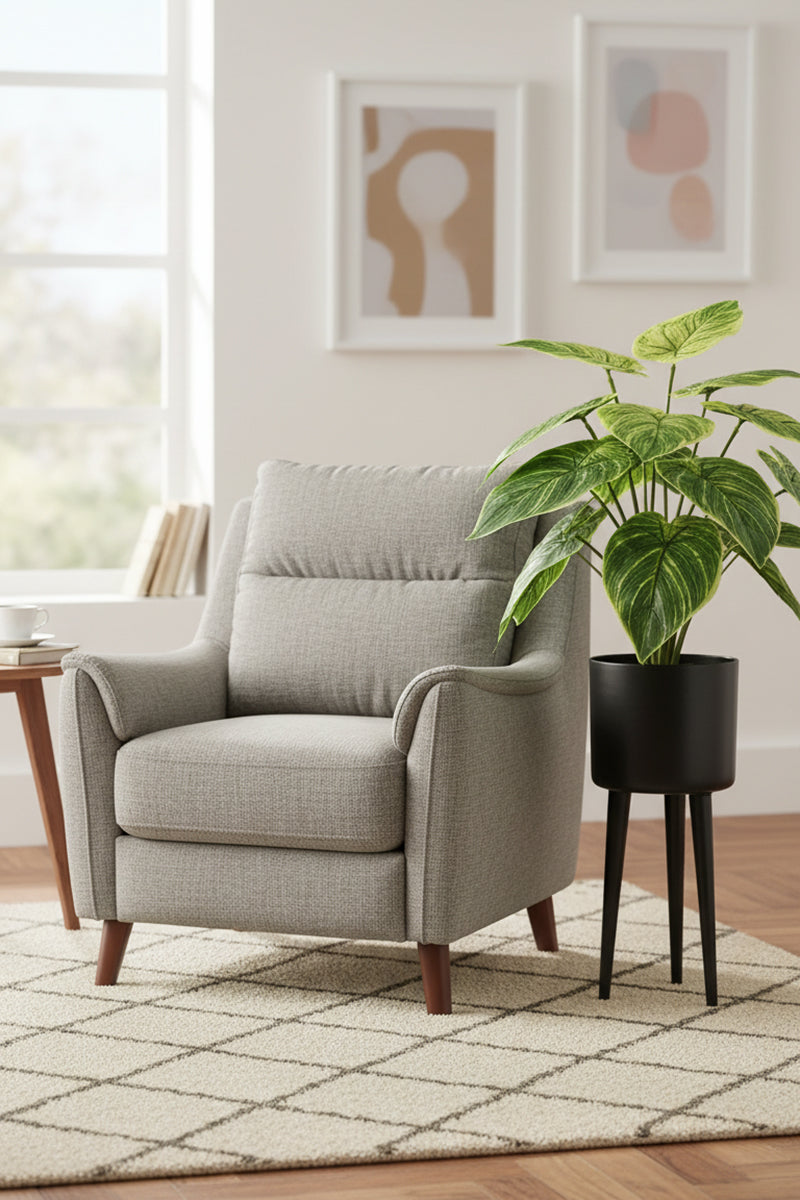 Artificial Alocasia Birkin Plant in Pot
