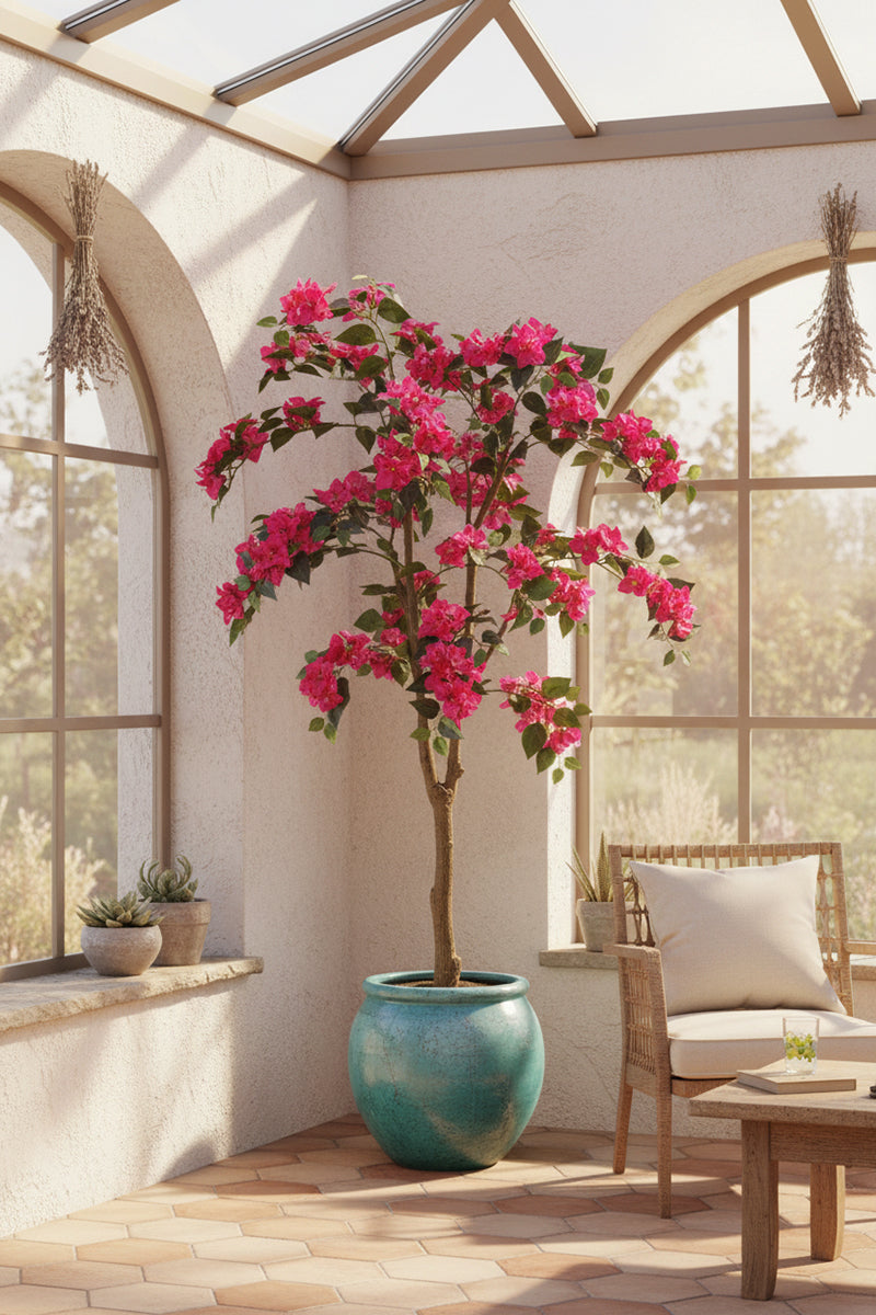 Bougainvillea C: with Fuchsia Flowers and Thick Trunk