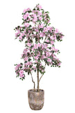 Bougainvillea D: Large Artificial Bougainvillea Tree with Light Pink Flowers and Planter