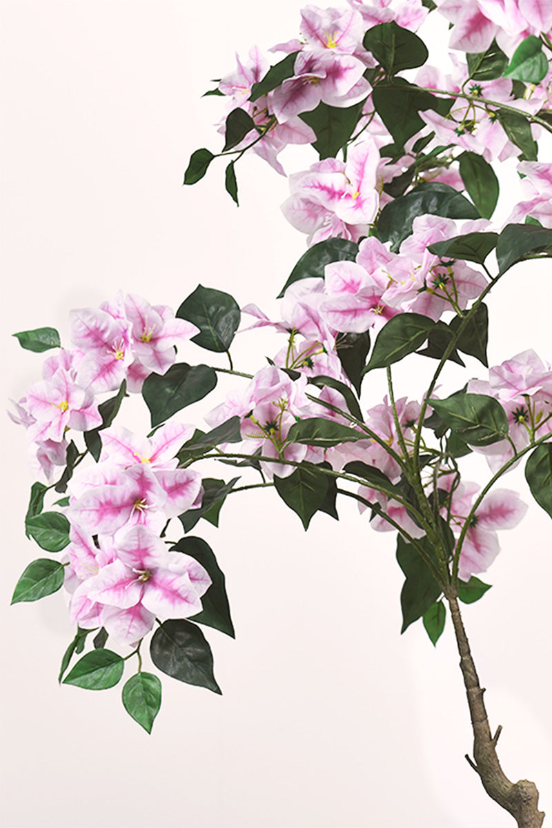 Bougainvillea D: Large Artificial Bougainvillea Tree with Light Pink Flowers and Planter