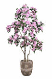 Bougainvillea D: Large Artificial Bougainvillea Tree with Light Pink Flowers and Planter