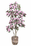 Bougainvillea D: Large Artificial Bougainvillea Tree with Light Pink Flowers and Planter