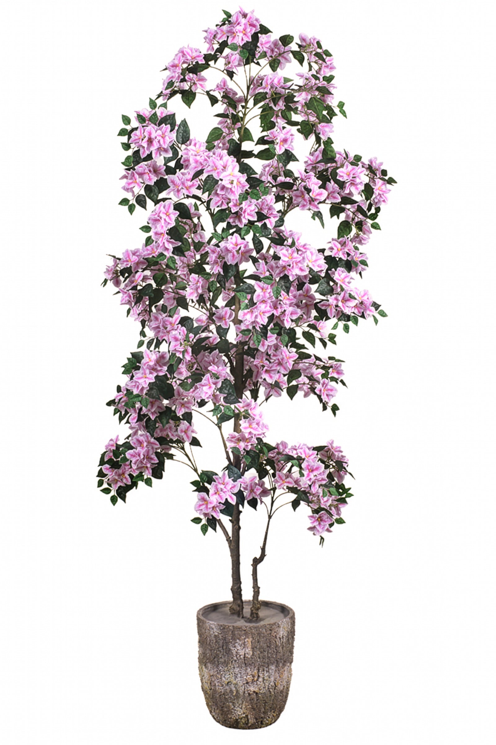 Bougainvillea D: Large Artificial Bougainvillea Tree with Light Pink Flowers and Planter