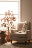 Bougainvillea D: Large Artificial Bougainvillea Tree with Light Pink Flowers and Planter