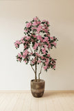 Bougainvillea D: Large Artificial Bougainvillea Tree with Light Pink Flowers and Planter