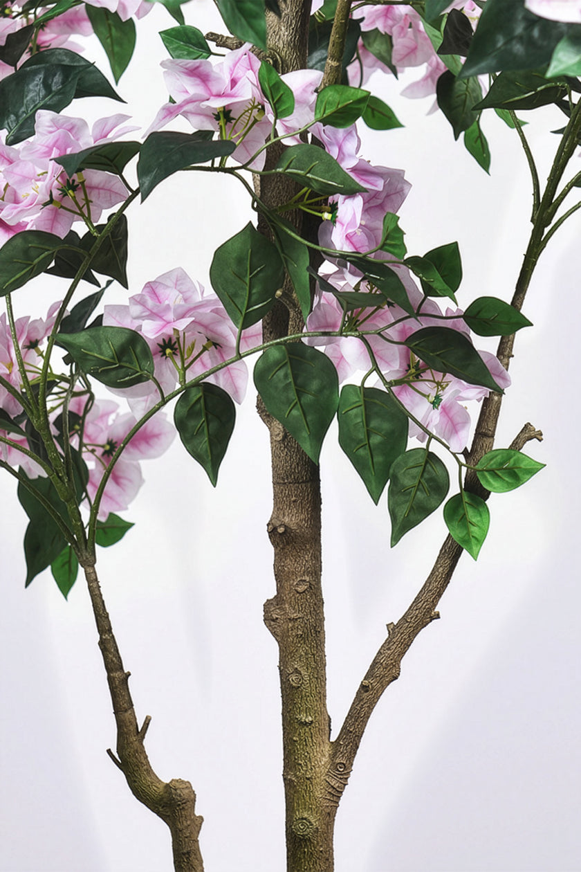 Bougainvillea D: Large Artificial Bougainvillea Tree with Light Pink Flowers and Planter