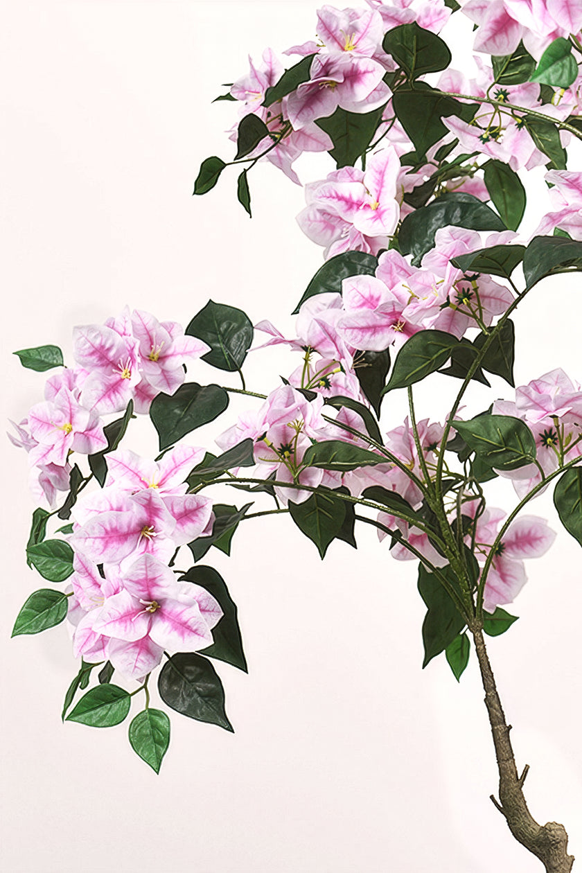 Bougainvillea D: Large Artificial Bougainvillea Tree with Light Pink Flowers and Planter