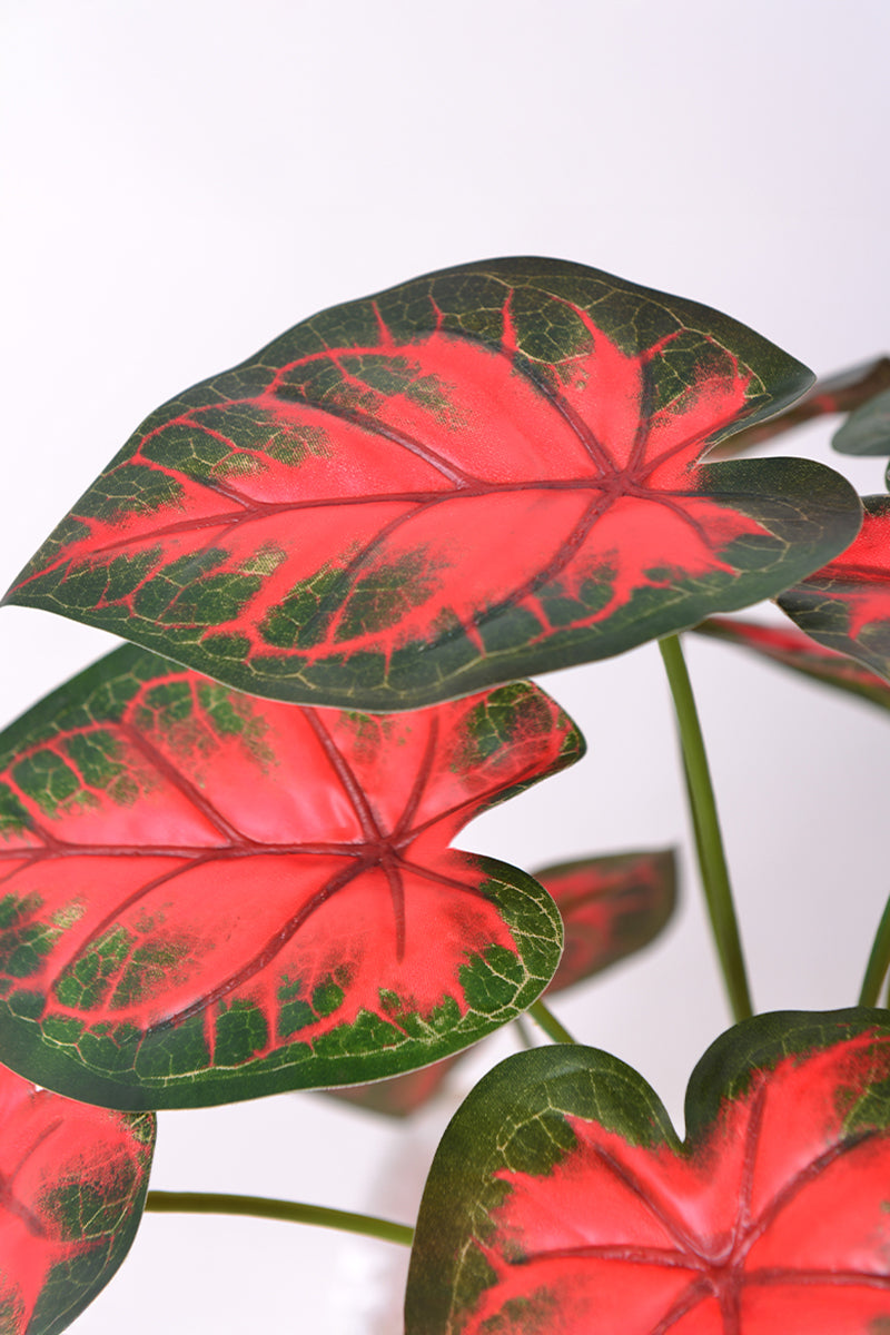 Artificial Red Taro Plant in Pot