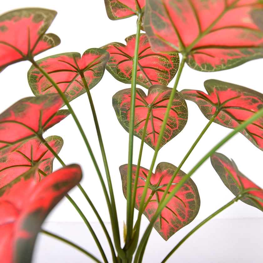 Artificial Red Taro Plant in Pot