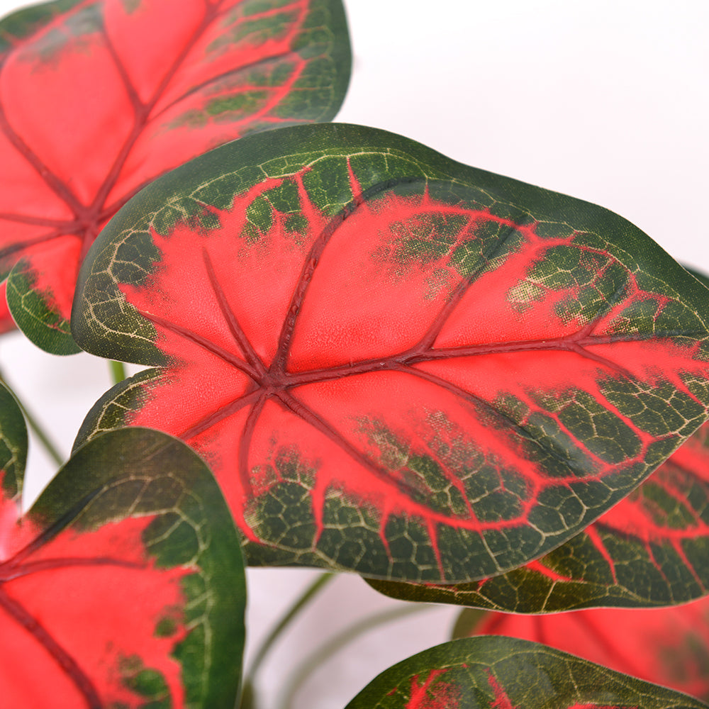 Artificial Red Taro Plant in Pot