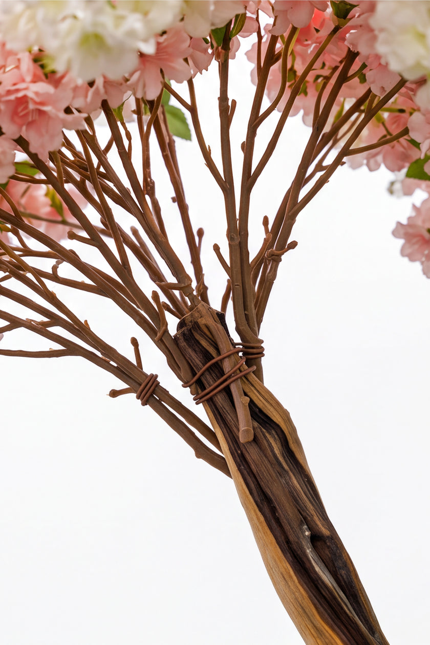 Cherry Blossom B: Large Artificial Cherry Blossom Tree with Blush Pink & Cream Flowers and Planter