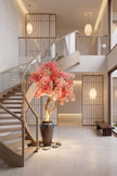 Cherry Blossom L: Large Artificial Cherry Blossom Tree with Blush Pink Flowers and Tall Planter