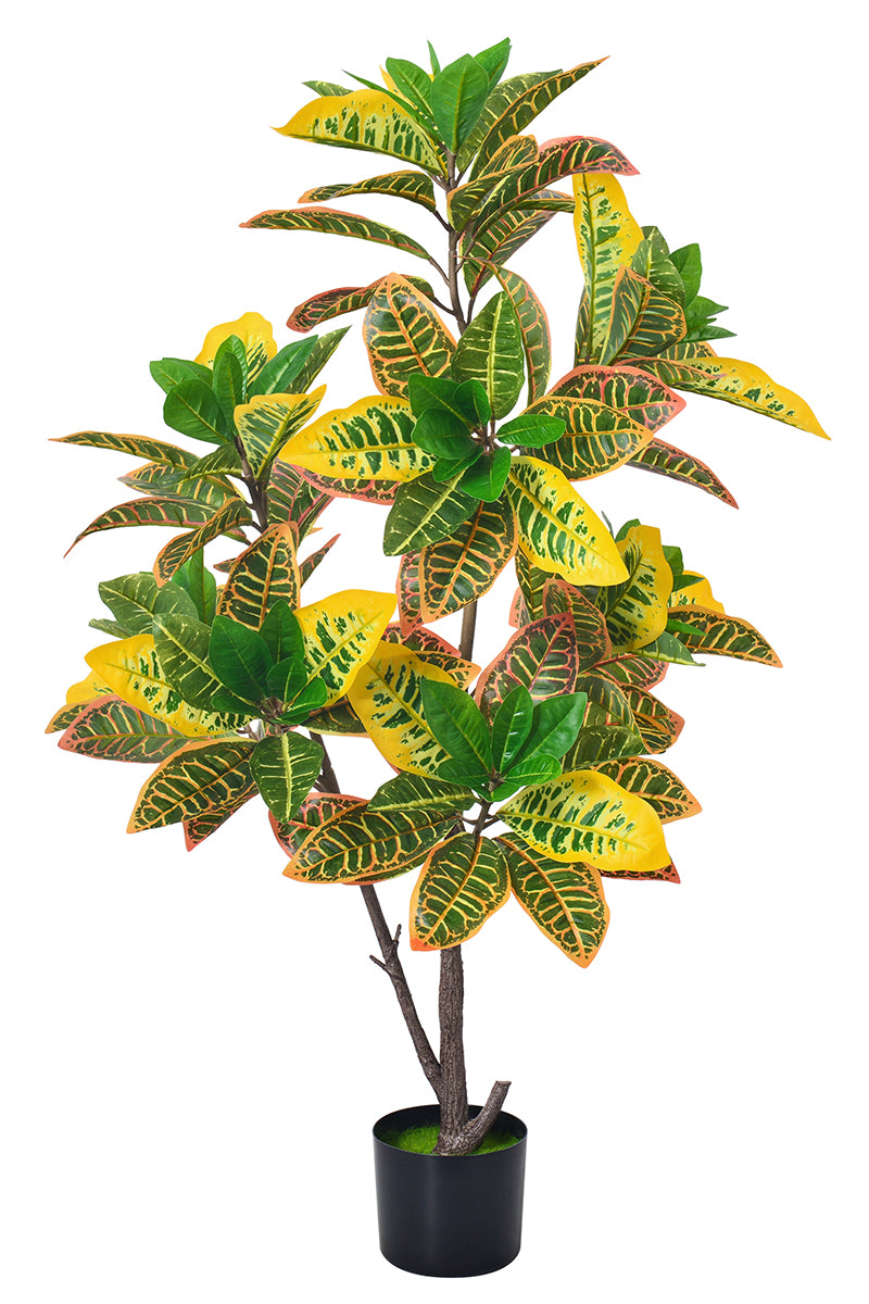 Artificial Croton Tree with Colorful Variegated Leaves