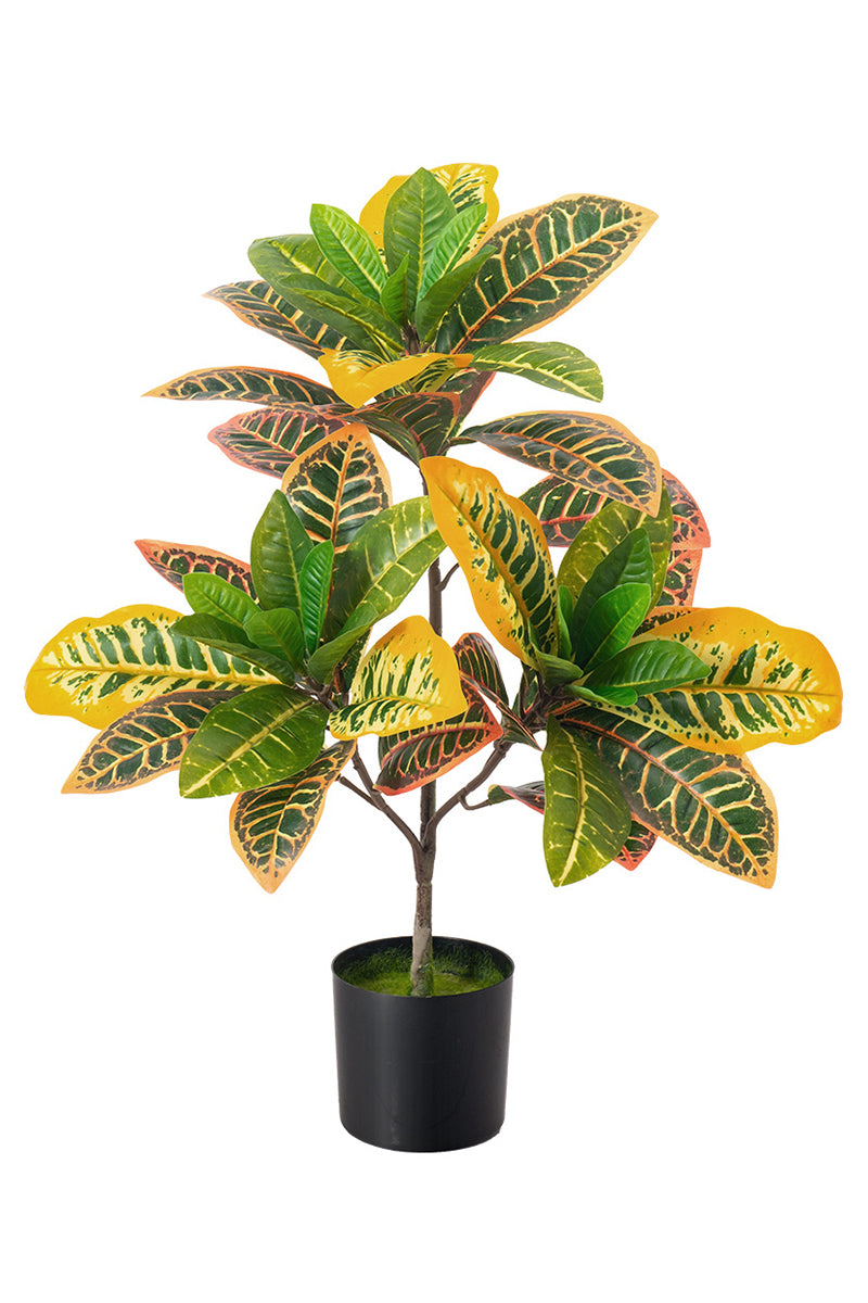 Artificial Croton Tree with Colorful Variegated Leaves