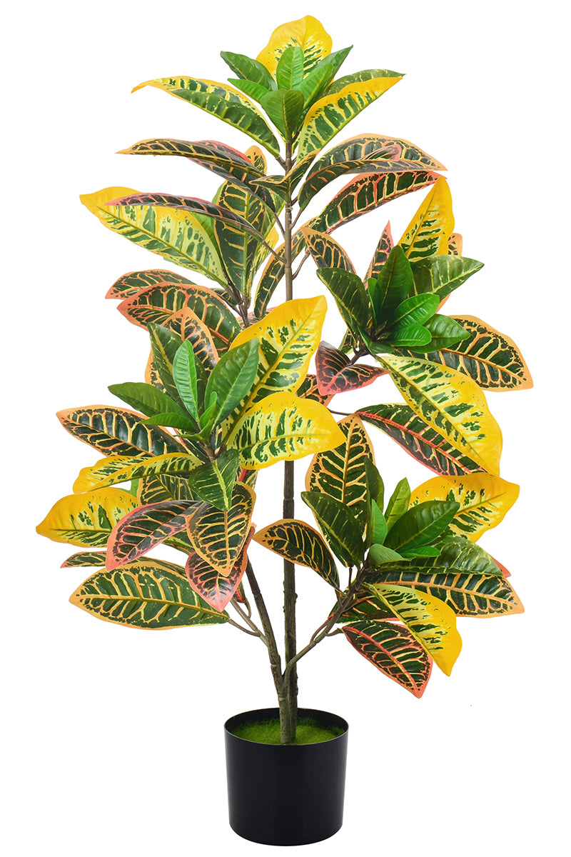Artificial Croton Tree with Colorful Variegated Leaves