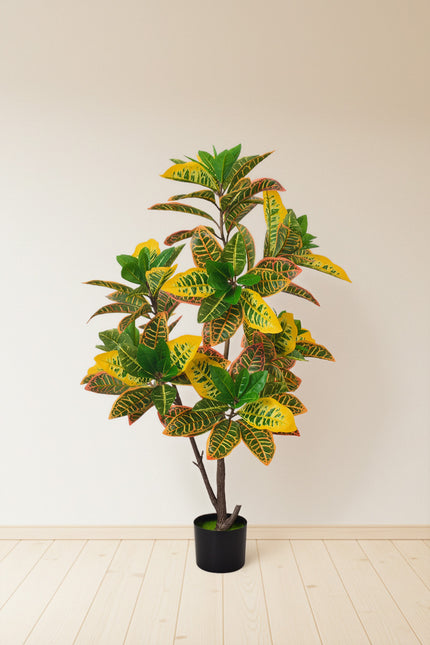 Artificial Croton Tree with Colorful Variegated Leaves