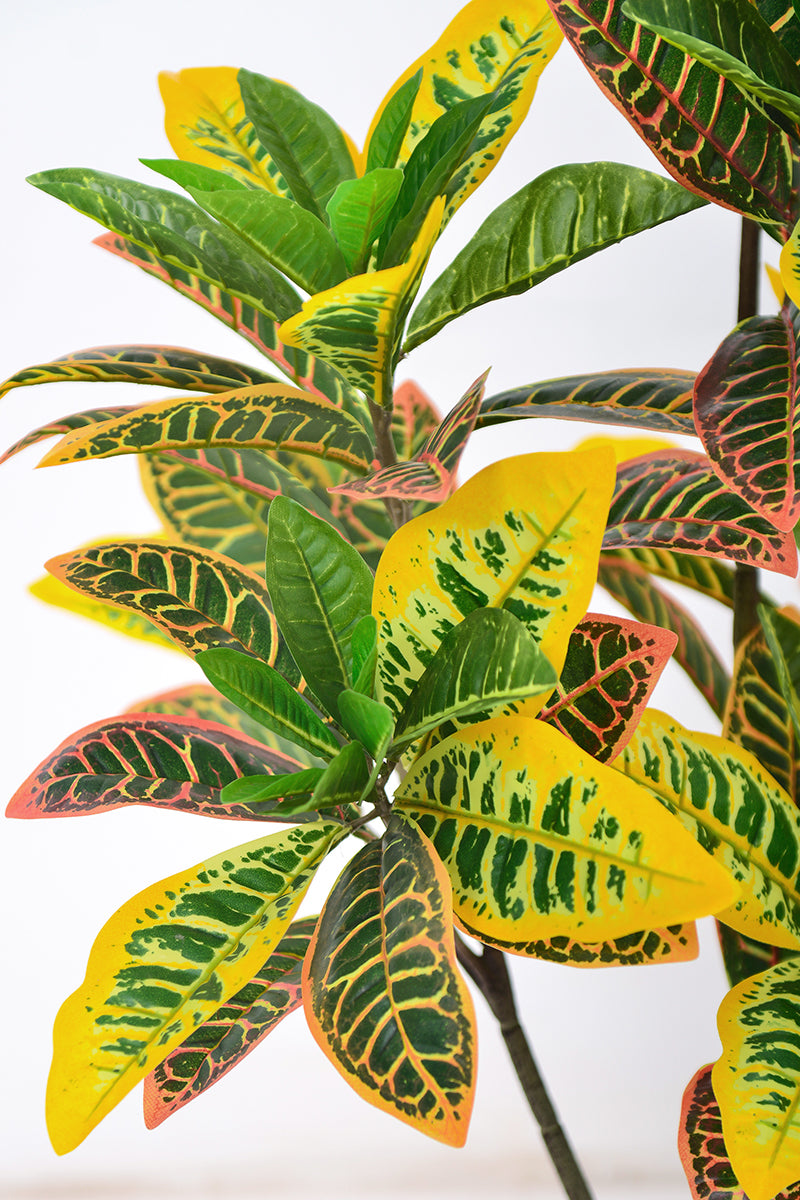 Artificial Croton Tree with Colorful Variegated Leaves