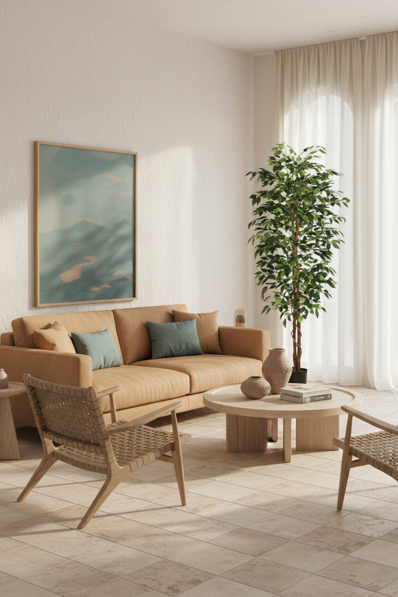 Ficus B: Artificial Ficus Tree with Cascading Vines and Silk Leaves