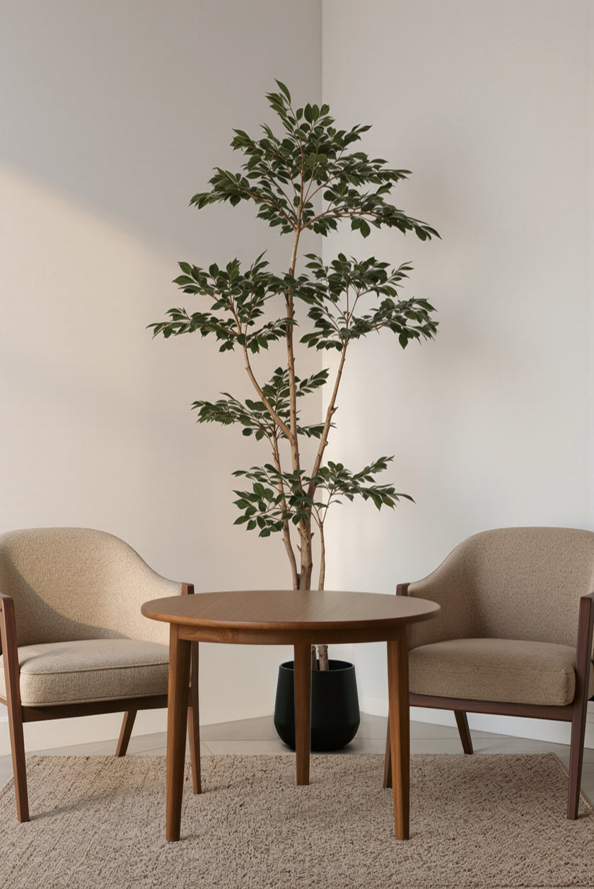 Ficus C: Artificial Ficus Tree with Mini Silk Leaves and Fine Branching