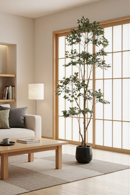 Ficus C: Artificial Ficus Tree with Mini Silk Leaves and Fine Branching