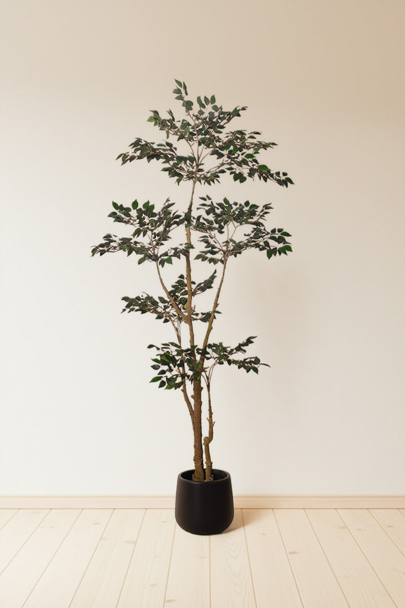 Ficus C: Artificial Ficus Tree with Mini Silk Leaves and Fine Branching