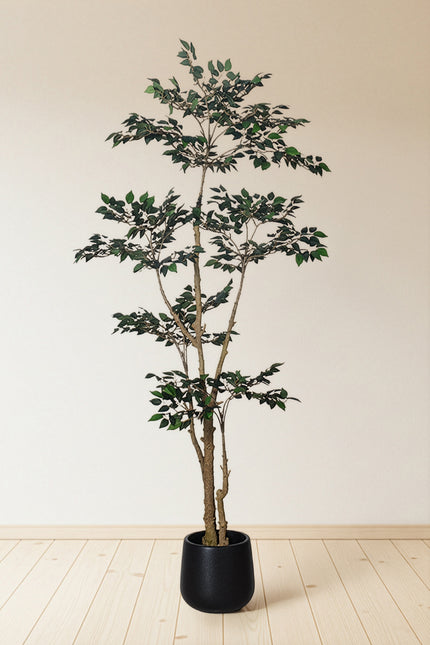 Ficus C: Artificial Ficus Tree with Mini Silk Leaves and Fine Branching