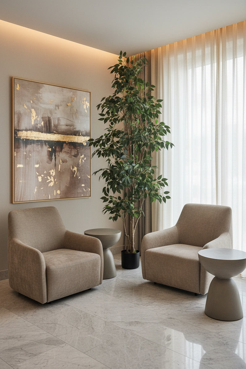 Ficus E: Artificial Ficus Tree with Multiple Branches and Dense Foliage