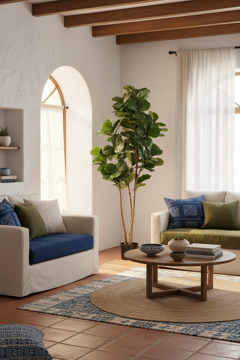 Fiddle E: Artificial Fiddle Leaf Fig Tree with Large Textured Leaves