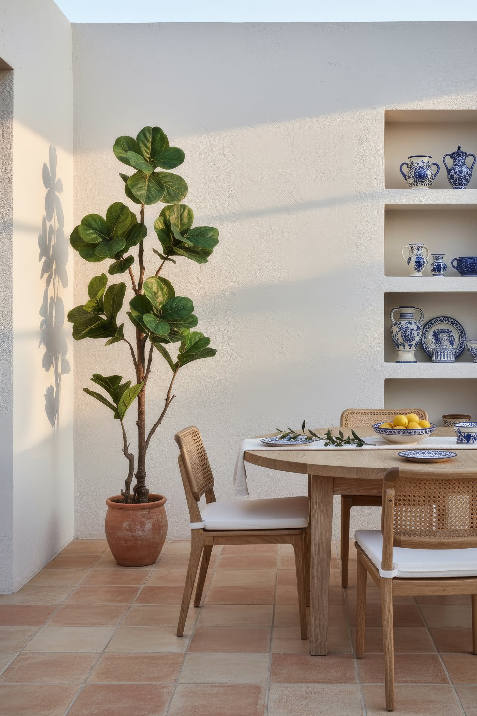 Fiddle K: Artificial Multi-Branch Fiddle Leaf Fig Tree with Thick Leaves