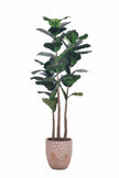 Fiddle M : Figuier artificiel Fiddle Leaf à trois troncs et pot