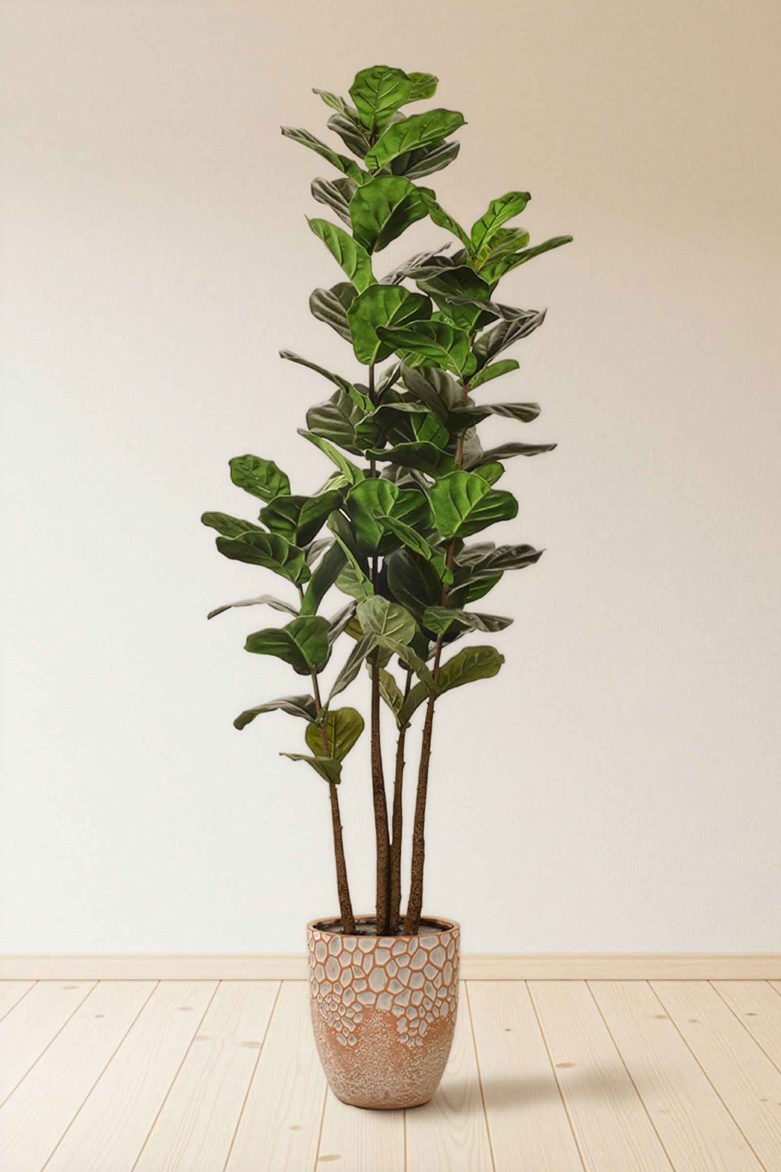 Fiddle M : Figuier artificiel Fiddle Leaf à trois troncs et pot