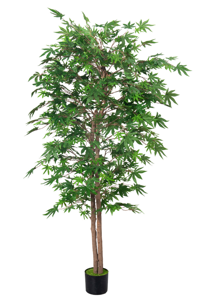Maple G: Artificial Japanese Green Maple Tree with Thick Trunks