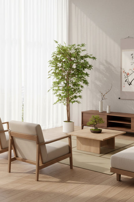 Maple G: Artificial Japanese Green Maple Tree with Thick Trunks