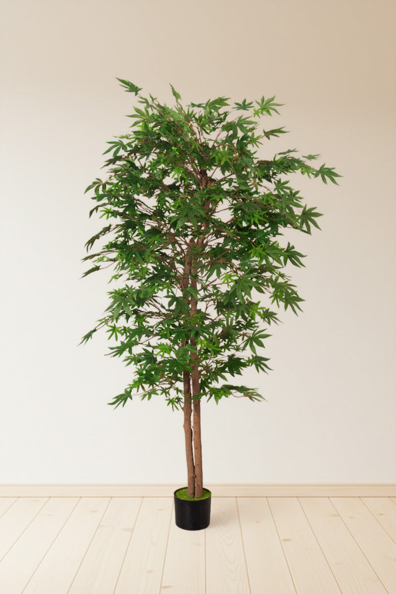 Maple G: Artificial Japanese Green Maple Tree with Thick Trunks