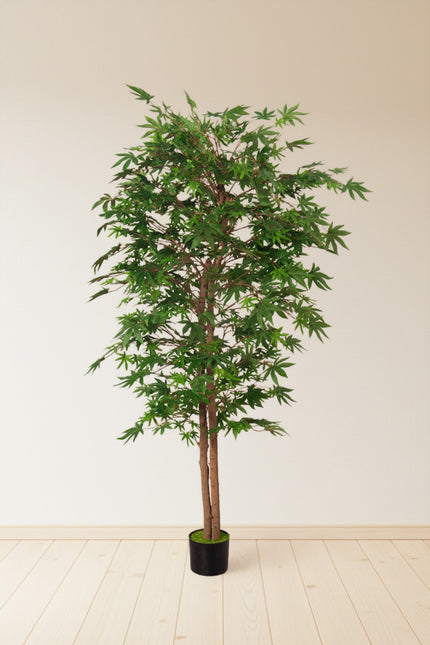 Maple G: Artificial Japanese Green Maple Tree with Thick Trunks