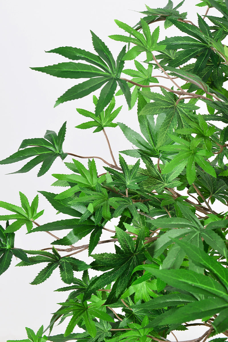Maple G: Artificial Japanese Green Maple Tree with Thick Trunks