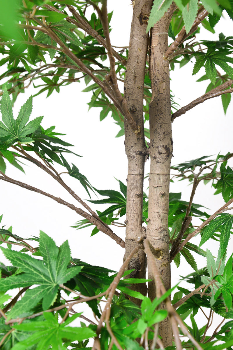 Maple G: Artificial Japanese Green Maple Tree with Thick Trunks