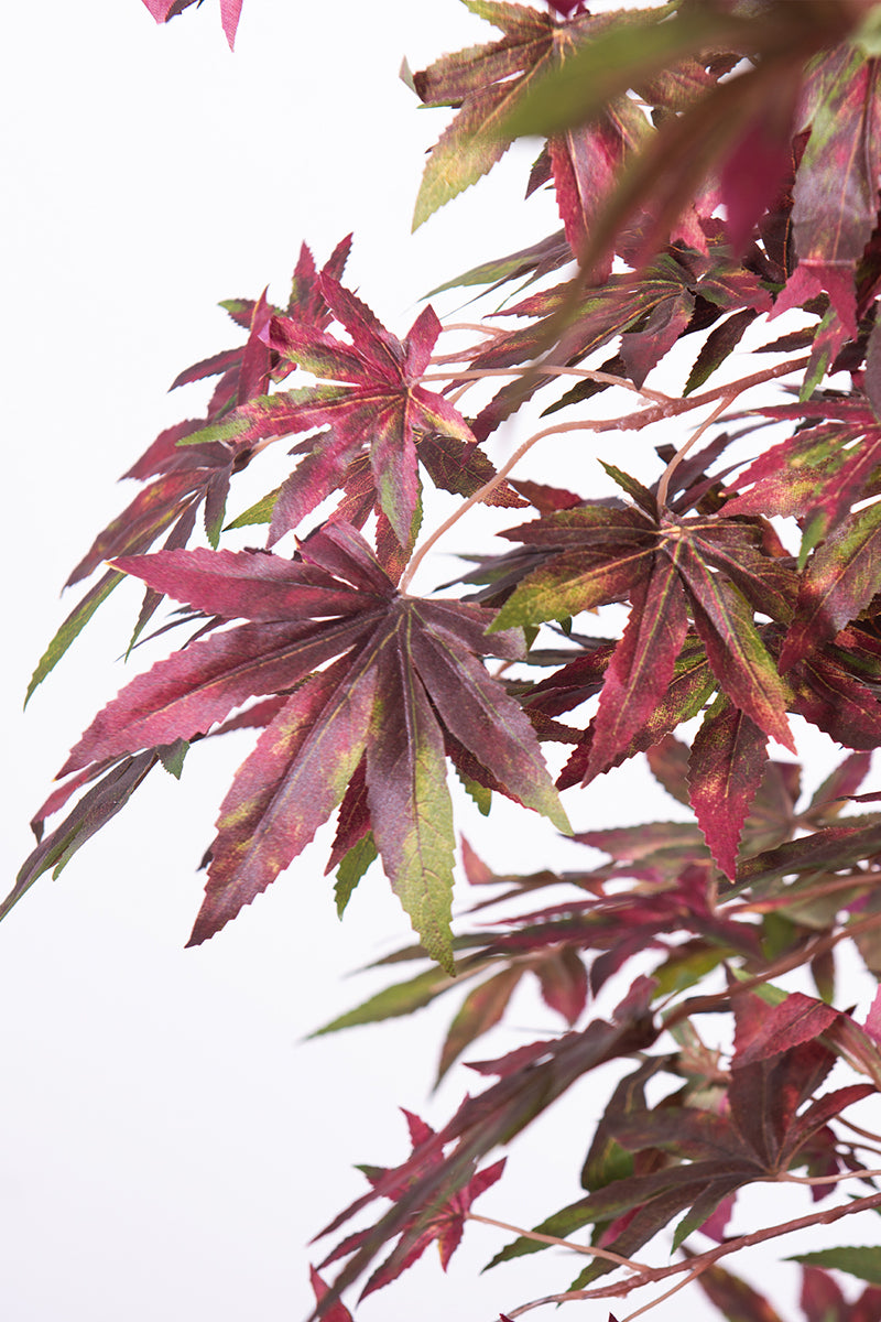 Maple P: Artificial Japanese Green & Purple Maple Tree with Thick Trunks