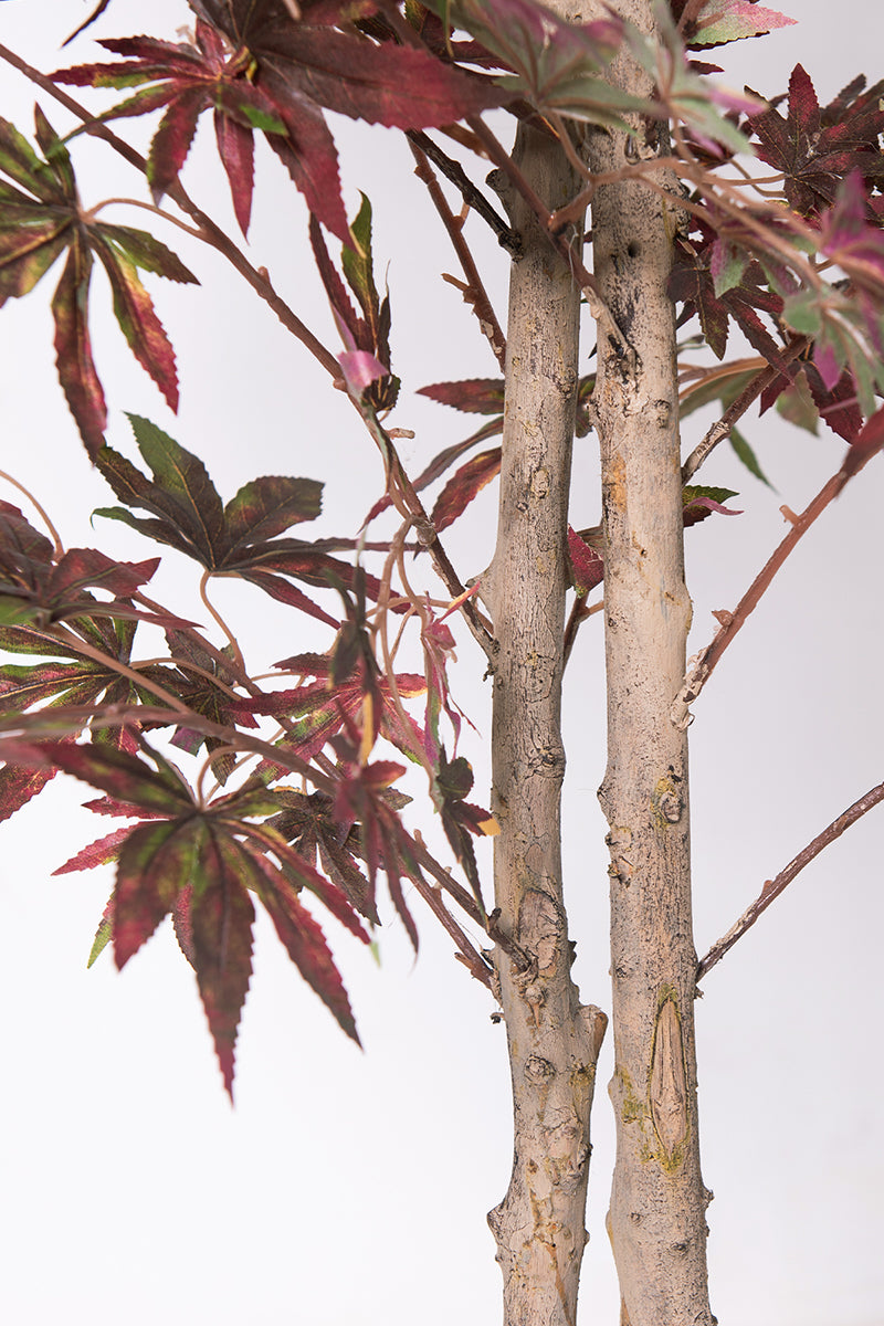 Maple P: Artificial Japanese Green & Purple Maple Tree with Thick Trunks