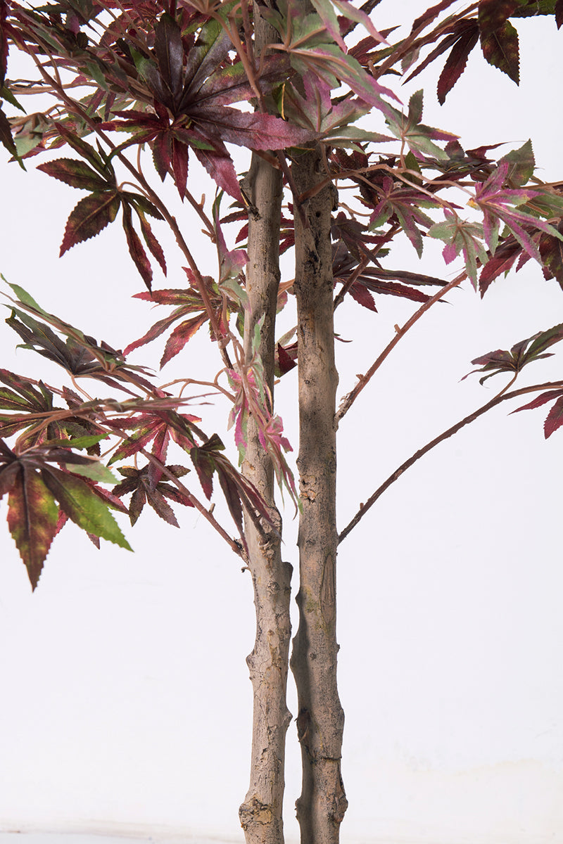 Maple P: Artificial Japanese Green & Purple Maple Tree with Thick Trunks