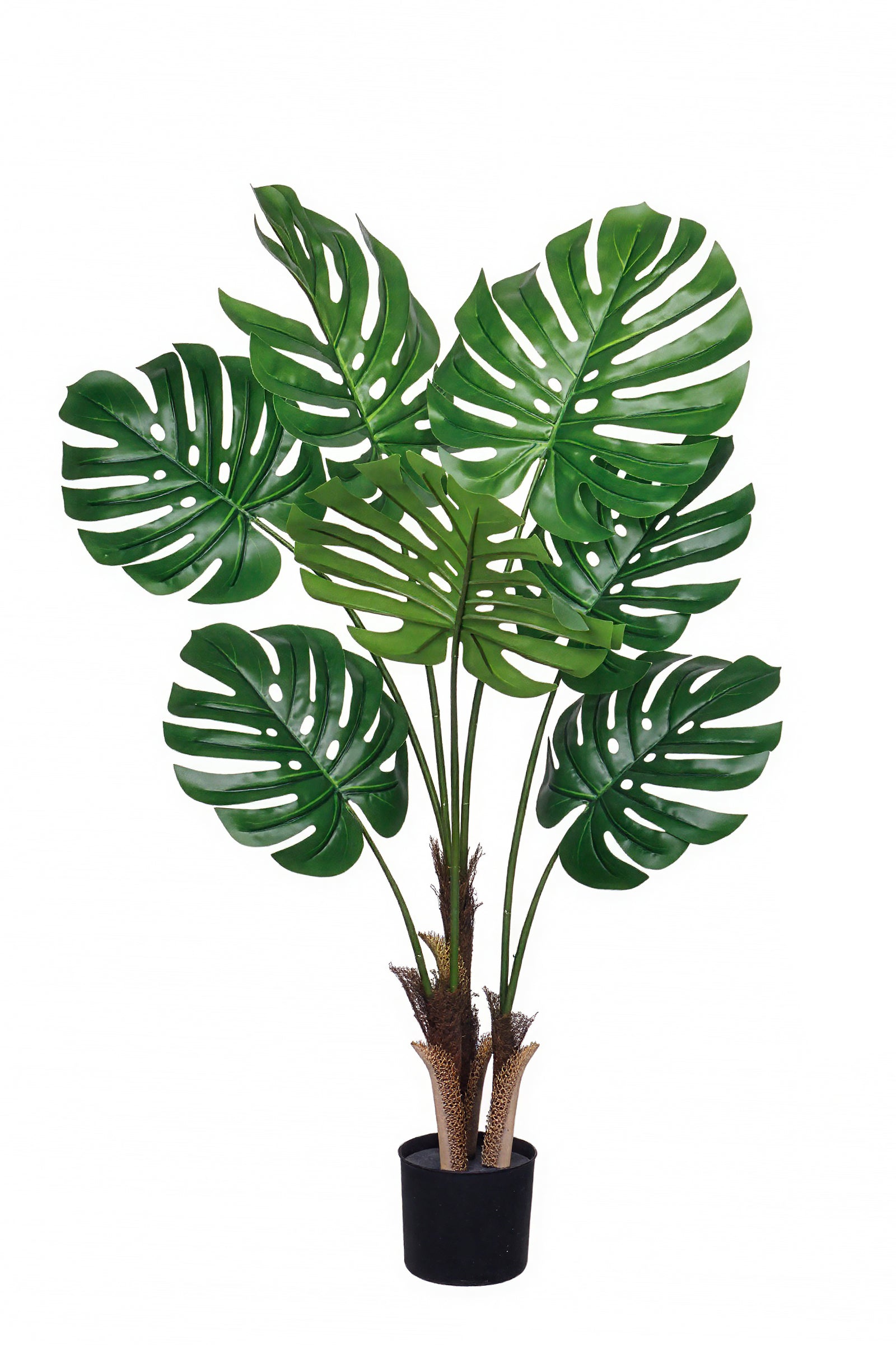 Monstera A: Artificial Monstera Deliciosa Plant with Palm‑Fiber Bases
