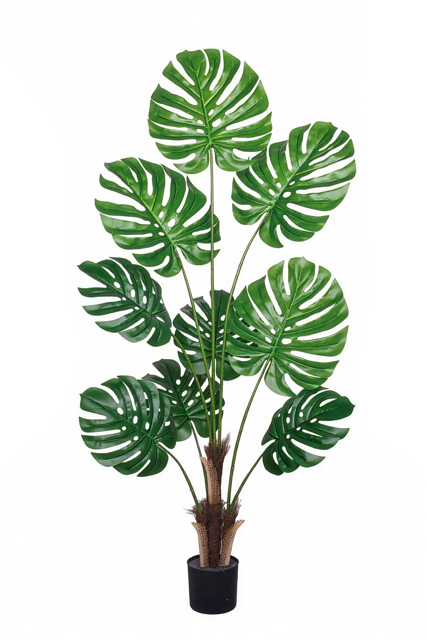 Monstera A: Artificial Monstera Deliciosa Plant with Palm‑Fiber Bases