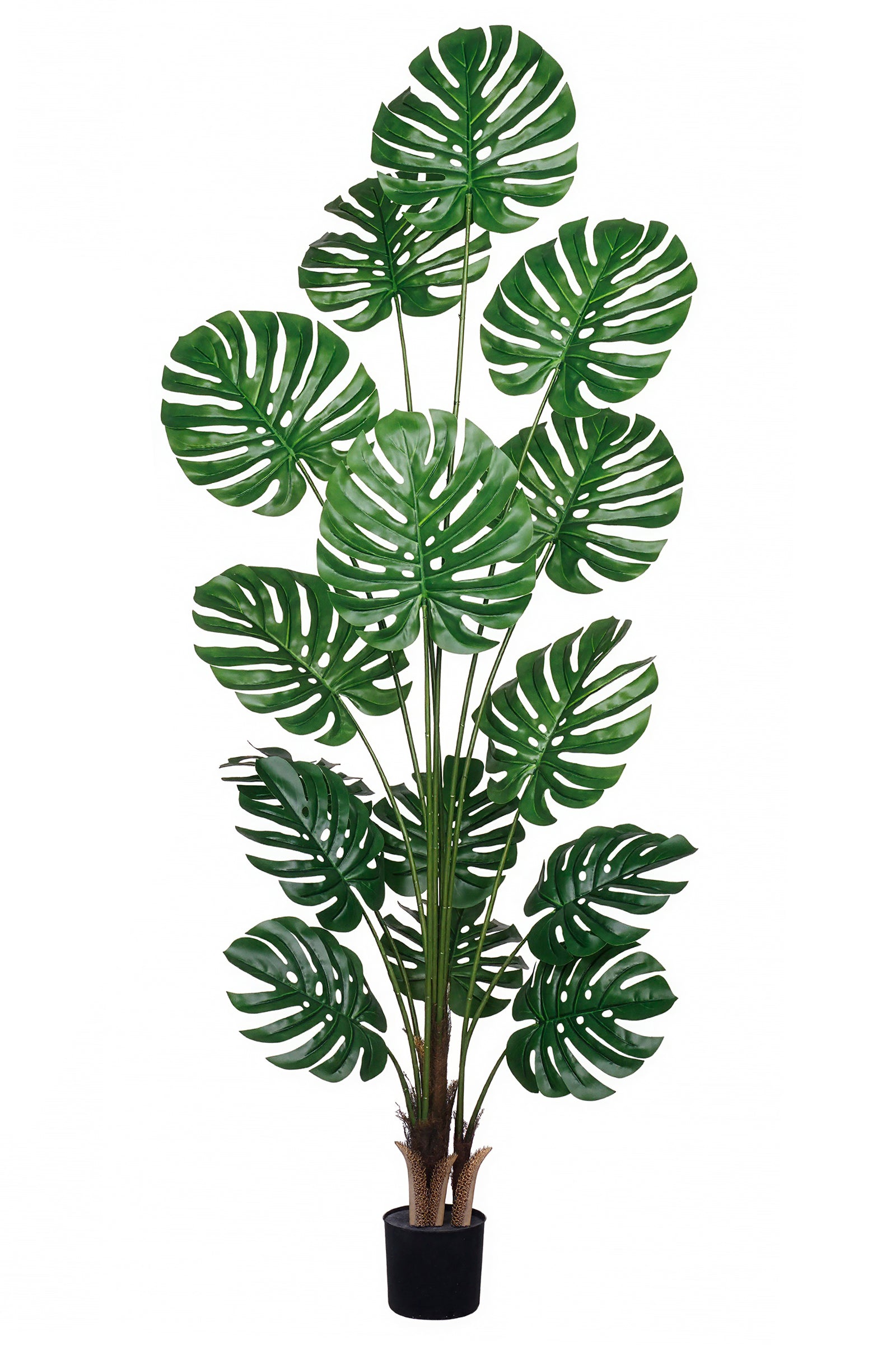 Monstera A: Artificial Monstera Deliciosa Plant with Palm‑Fiber Bases