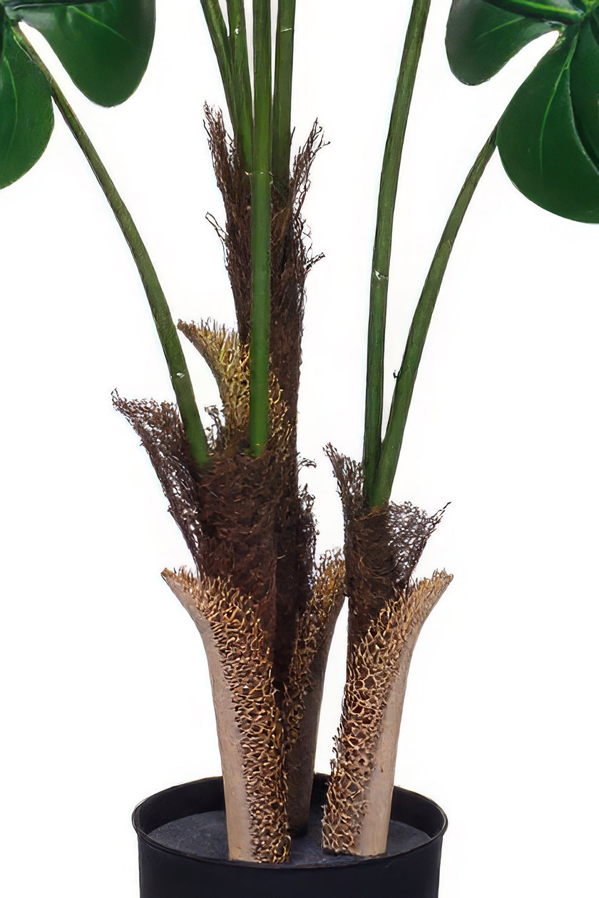 Monstera A: Artificial Monstera Deliciosa Plant with Palm‑Fiber Bases