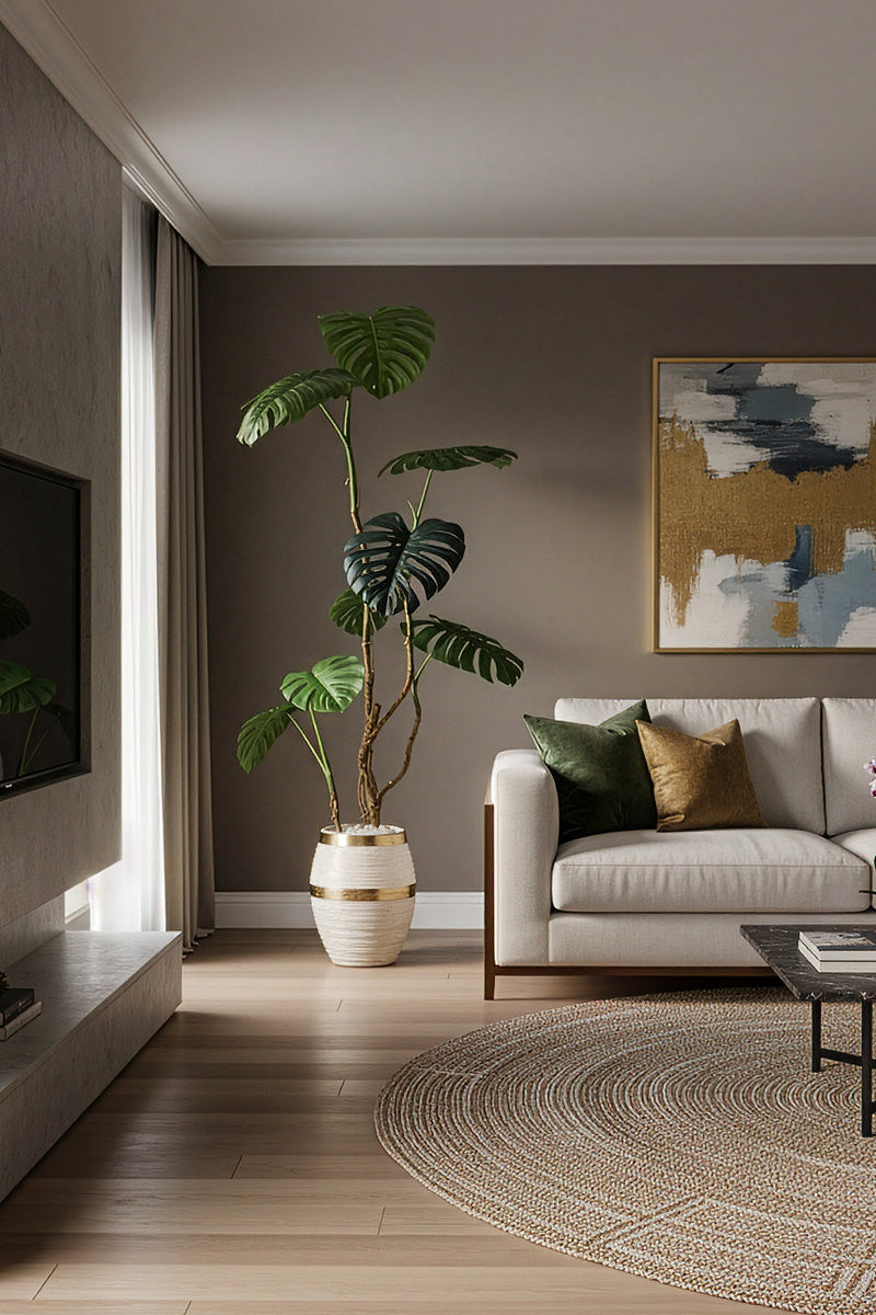 Monstera C: Artificial Monstera Plant with Realistic Stem
