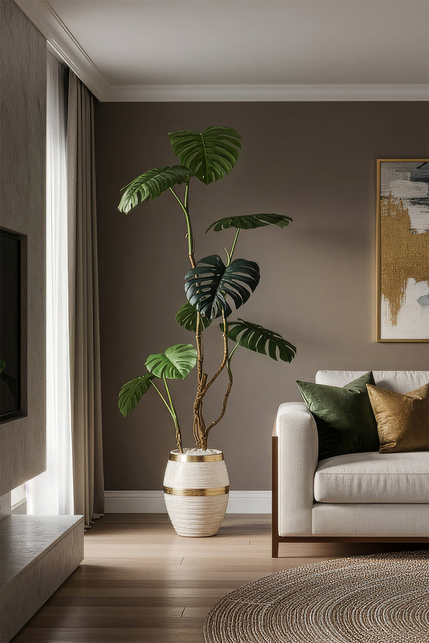 Monstera C: Artificial Monstera Plant with Realistic Stem