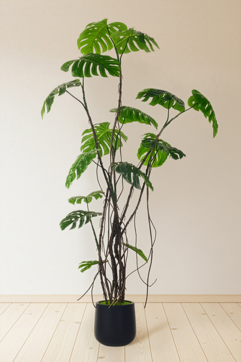 Monstera E: Artificial Monstera Deliciosa Plant with Natural Aerial‑Root Detailing